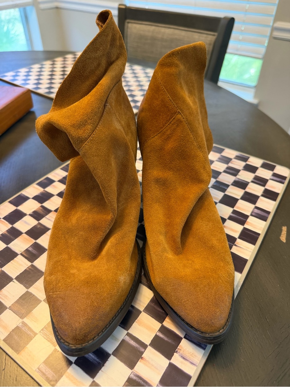 Aldo Camel/Tan Suede Pointed Ankle Booties